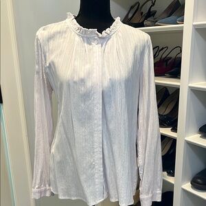 White Ruffled Collar Blouse for the Holidays!